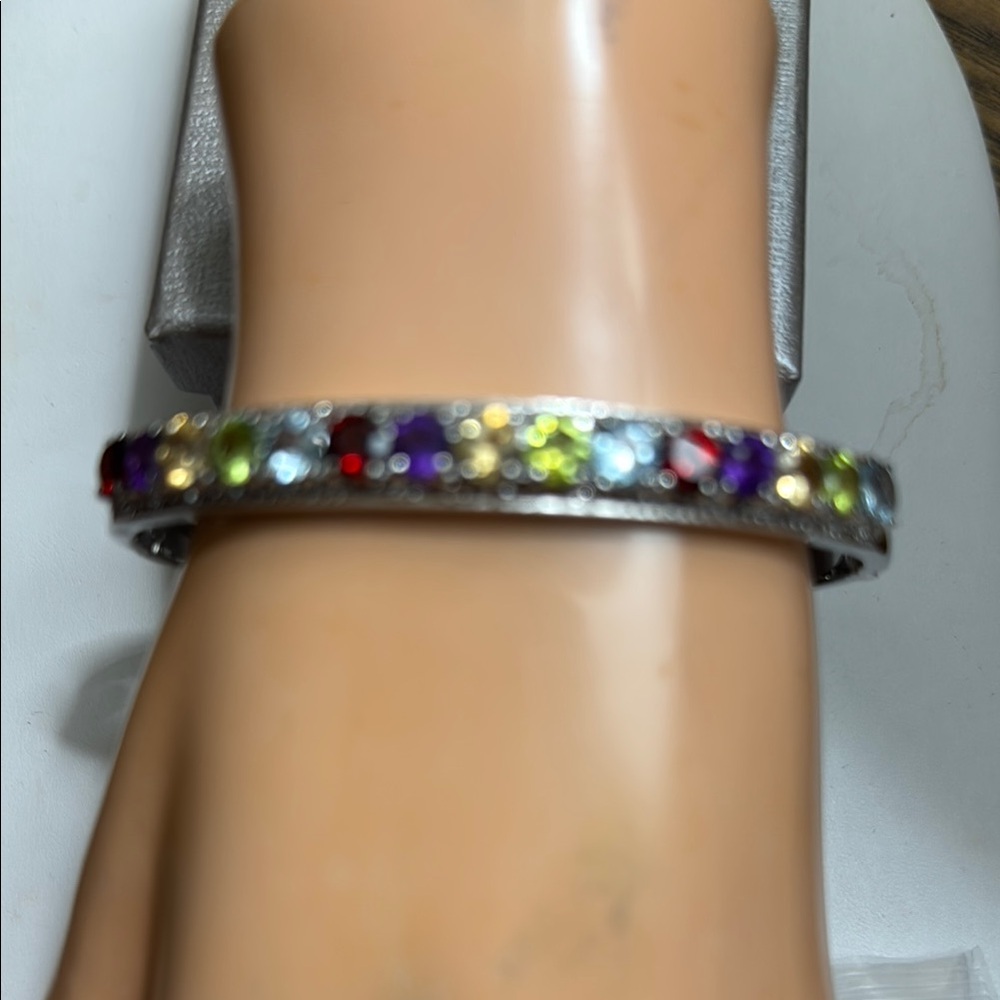Bracelet, Bangle, Multicolor Gemstone, Elegant, Size 8”